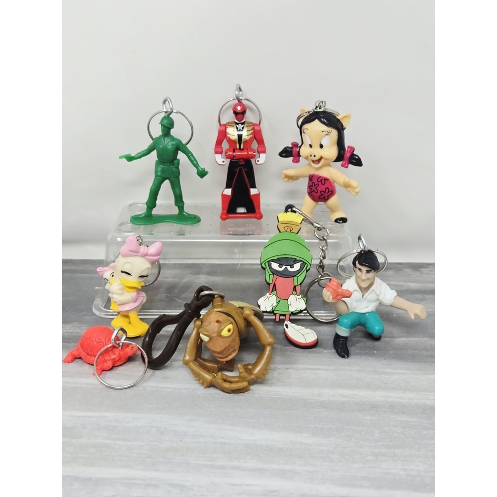 Vintage Nostalgia Toys KEYCHAINS Unique PVC Marvin Bugs Daisy Ariel Turtle
